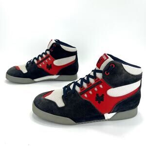 Zoo York The Capital Men High Top Sneaker Size 12 Red Blue White Suede & Leather